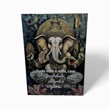 Imagem de Placa Decorativa Ganesha Floral Mdf com Fita DuplaFace 27 cm - Flash