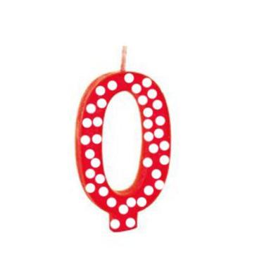 Imagem de Vela De Aniversário Poá Vermelho - N0