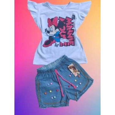 Imagem de Conjunto jeans minnie luxo. - MC MODA KIDS, G VESTE 7/8 ANOS.