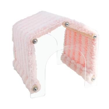 Imagem de ＡＷＨＡＯ Esconderia de porquinho de cobaias abrigo de pele pequena acesso fácil acesso de túnel de hamster de quarto transparente, Rosa