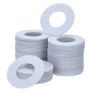 Imagem de FINGERINSPIRE 60 almofadas de refil para minifusores de 5 x 0,2 cm, bloco de reposição de lã de óleo essencial de círculo vazado branco para umidificadores, purificadores de ar e difusores de óleo