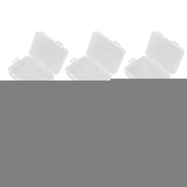 Imagem de Mbeysaq 5 caixas de armazenamento de plástico transparente para itens pequenos, artesanato, joias, ferramentas, ferragens, formato retangular, com tampa articulada, 12,5 x 8,5 x 4,4 cm