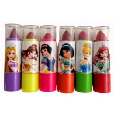 Imagem de Kit 6 Batom Infantil Para Criança Menina Princesa, morango - chutilida