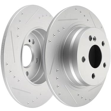 Imagem de SCITOO Kits de rotores de freio a disco 34414 Rotores de freio sólidos traseiros aptos para Mercedes-Benz para C250 2012-2015, para Mercedes-Benz para C300 2008-2012