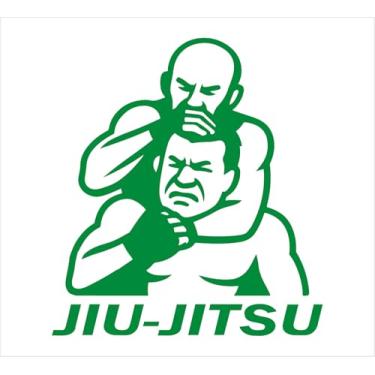 Imagem de Adesivo "Lutador Jiu - Jitsu" Arte Suave, BJJ, UFC, MMA, Tatame, Golpe M. Leao (VERDE, 15x16,5 cm)