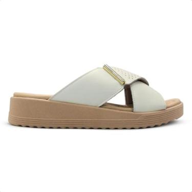 Imagem de Tamanco Usaflex Feminino Salto Anabela Detalhe Casual Branco Ma10003003 39