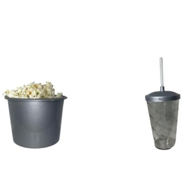Imagem de Kit Cinema 50 balde 1,5L Pipoca + 50 copos Twister Colorido 400ml (CINZA)