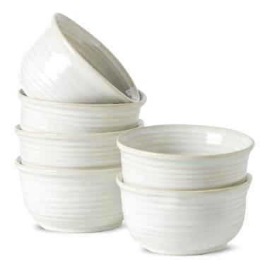 Imagem de Hasense Tigelas de cereal, tigelas de sopa de 590 ml, conjunto com 6, tigela funda de cerâmica para cozinha, perfeita para salada, macarrão, sobremesa, aveia, lavável na lava-louças e no micro-ondas