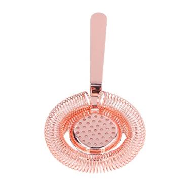 Imagem de ZJchao Filtro de Barra Filtro de Coquetel Filtro de Barender 304 Filtragem Fina de Aço Inoxidável para Cubos de Gelo Baunilha de Frutas Misturadas Com Esmalte para Bares Restaurantes (Rose Gold)
