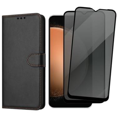 Imagem de Capa Capinha Carteira Para Galaxy S23 Plus Capinha Flip Case + 2 Películas De Vidro 3D Privacidade Anti Spy