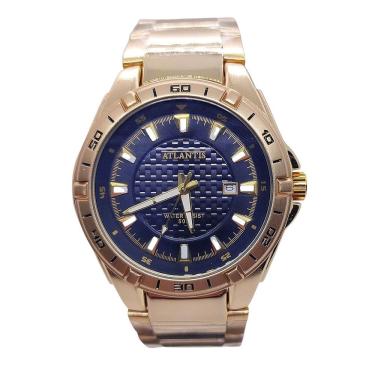 Imagem de Relógio Atlantis Dourado Analógico Bonito Resistente a Água
