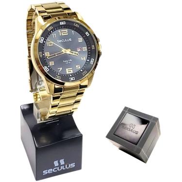 Imagem de Relógio Seculus Masculino Analógico Dourado 44011GPSVDA3