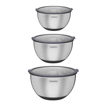 Imagem de Kit 03 Potes Cucina em Aço Inox Tramontina
