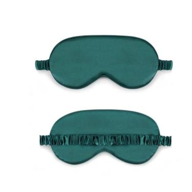 Imagem de Máscara Olho Seda Simulada Dupla Face Confortável Respirável Dormir Enrolada Presente Multicolorido Verde