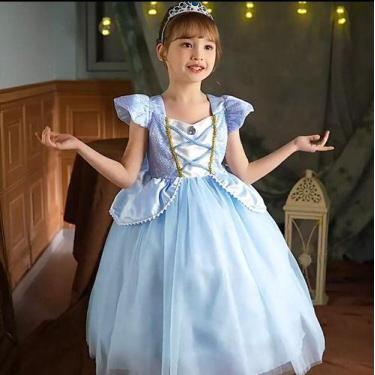 Imagem de Vestido Infantil Fantasia Princesa Cinderela Clássico Ella - Baby Plus