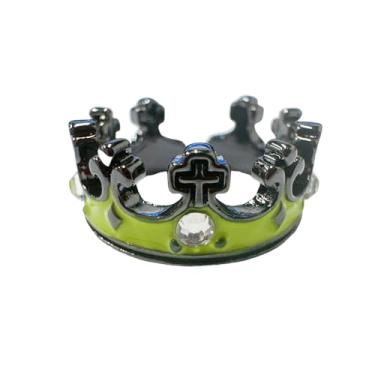 Imagem de Anel de declaração de coroa de cruz preta gótica para mulheres CZ esmalte ajustável expansível aberto envoltório anéis de dedo ajuste confortável vintage tema Halloween joia de festa, Metal, Sem pedra