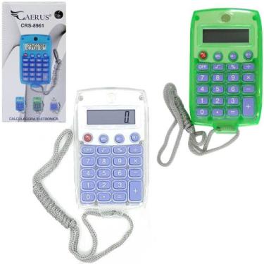 Imagem de Calculadora eletronica 5 digitos de bolso com cordao colors a bateria 