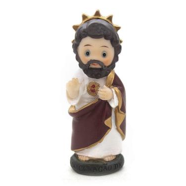 Imagem de Imagem Sagrado Coração Jesus Infantil Importada Resina 8 Cm