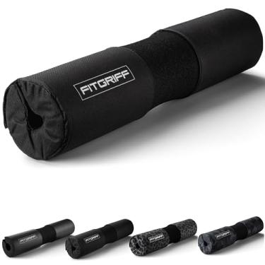Imagem de Fitgriff® Almofada barra de ginásio com capa, protetor acolchoado de hip-thrust e agachamentos para pescoço, Barbell Pad Squat - acessórios para ginásio (Black)