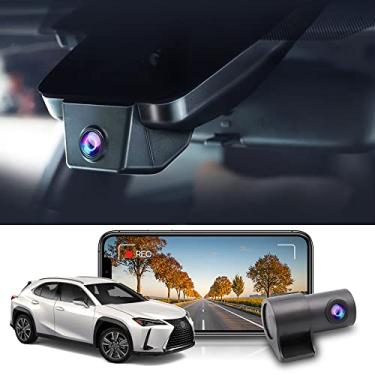 Imagem de Fitcamx Frontal 2K+Traseira 1080P Dash Câmera para Lexus UX 2019-2024 UX200 250 Luxury F Sport, OEM Estilo, Duplo HD vídeo, WiFi & APP, Loop Gravação, Parking Mode, G-Sensor, Fácil Usar, 64GB Cartão