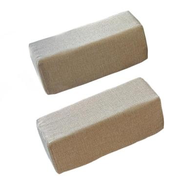 Imagem de Milageto 2pcs cadeira de escritório braço alfândega almofada de cotovelo de cotovel, Bege