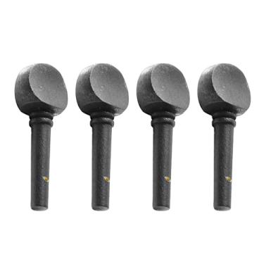 Imagem de Violino Tuning Pegs premium madeira violino Pegs substituição conjunto de 4 suave durável afinação Pegs para violino jogadores e músicos cor preta madeira sólida Material (M00591)