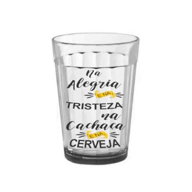 Imagem de Kit Jogo de 10 Copo Vidro Americano de 190ml de Vidro Frases Diversificadas(Na Alegria E Na Tristeza Na)