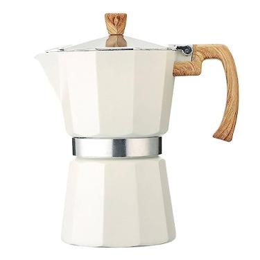 Imagem de Seabella Cafeteira para fogão de cozinha, cafeteira moka, cafeteira, café expresso clássico cubano e italiano - cafeteira portátil para acampamento e viagens - (branca)