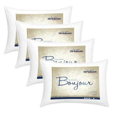 Imagem de Kit 4 Travesseiros Bonjur Ortobom - CASA DONA