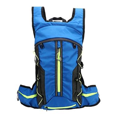 Imagem de Mochilas de Ciclismo Leves, Mochila à Prova d'água Ao Ar Livre, Bolsa de água, Cinto de Retenção, Faixa Elástica Fixa, Faixa Reflexiva Noturna para Atividades Ao Ar Livre (Azul)