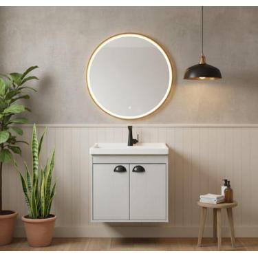 Imagem de Armário Para Banheiro 50Cm Mdf Com Cuba - Siena Lineo - Riverzza