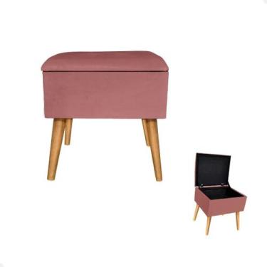 Imagem de Puff Baú para Quarto Sala Organizador Decoração Tecido Veludo Premium 
