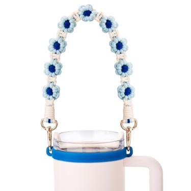 Imagem de Bluwing Alça de alça de garrafa de água para Owala, alças de alça de paracord para Stanley Cup e a maioria das garrafas de água de 340 a 1,134 g (margarida 8)