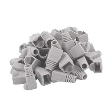 Imagem de Botas de conector de cabo Ethernet RJ45 de plástico macio para alívio de tensão CAT5 CAT5E CAT6 CAT6E 100 peças da Copapa (cinza claro)
