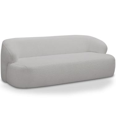 Imagem de Sofá 2 Lugares Curvo Orgânico Para Sala Living 150cm Barolo L06 Bouclê Cinza - Lyam Decor