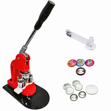 Imagem de Chibuttons Kit 25 mm (1") Máquina de prensa de crachá de botão - 1 + moldes redondos de 25 mm + cortador circular ajustável + 500 componentes de botão de pino traseiro