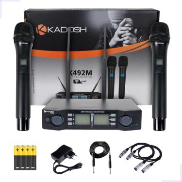 Imagem de Microfone Kadosh Sem Fio K492M + 2 Cabos Xlr