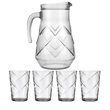 Imagem de Kit JARRA mais 04 Copos de Vidros - Conjunto de Jarra e Copo Maracatu Nadir Com 5 Peças - Nadir Figueredo - PANAMI