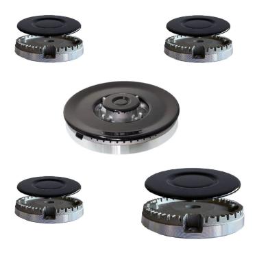 Imagem de Kit Queimador + Espalhador Para Cooktop Atlas Agile 5 Bocas