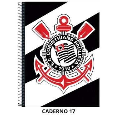 Imagem de Caderno corinthians capa dura - 1 matéria - 80 folhas - grande - Janda