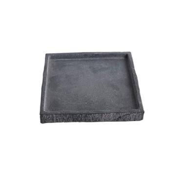 Imagem de Prato de Flores Pires quadrados para plantas artesanais em pedra sintética, bandeja de drenagem de cimento para áreas internas e externas Vaso(Pequeno)
