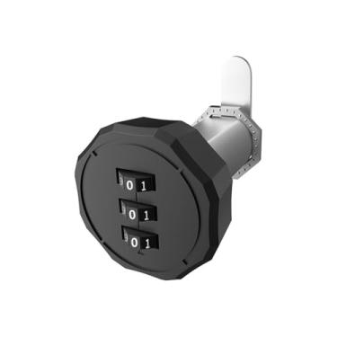 Imagem de Fechadura de combinação para móveis com 3 códigos digitais, cadeado com senha de liga de zinco (16 mm-preto)