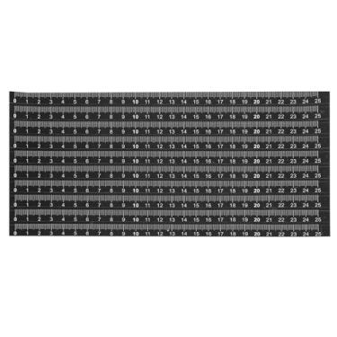 Imagem de Régua adesiva, pacote com 10, fita métrica de 25 cm, fita adesiva à prova d'água para bancada de trabalho, serra de costura, mesa de desenho, fundo preto, texto branco