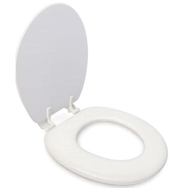 Imagem de Assento Sanitário Almofadado Universal, Cor Branco, Duplo, para Vasos Ovais, Tampa de Vaso, Confortável