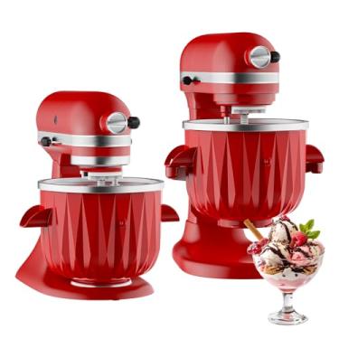 Imagem de InnoMoon Acessório para máquina de sorvete para batedeira KitchenAid, compatível com Kitchenaid 4,5 QT/5 QT/6 QT/7 QT, iogurte congelado de 2 litros, máquina de sorvete sorbet, máquina de sorvete