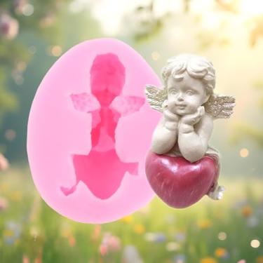 Imagem de Angel Baby Moldes de silicone para fondant de cupido para chá de bebê, decoração de bolos, enfeite de cupcake, pasta de goma de chocolate, argila de polímero