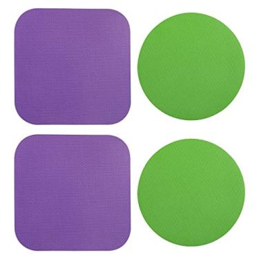 Imagem de 4 peças de almofadas para abridor de jarras, garras de borracha multifuncionais para idosos com mãos fracas porta-copos de cozinha (verde, roxo)