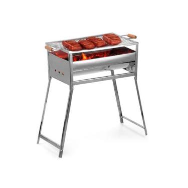 Imagem de Churrasqueira A Carvão Com Grelha Churrasco Portátil Mini Grill - Lide