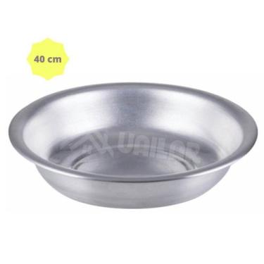 Imagem de Bacia grande 40 Cm Aluminio 4,7 Litros Reforcado Pro com orla Cuba mul