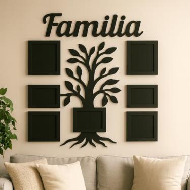 Imagem de Árvore da Família em MDF com 7 Molduras – Painel Decorativo para Fotos 15x21cm